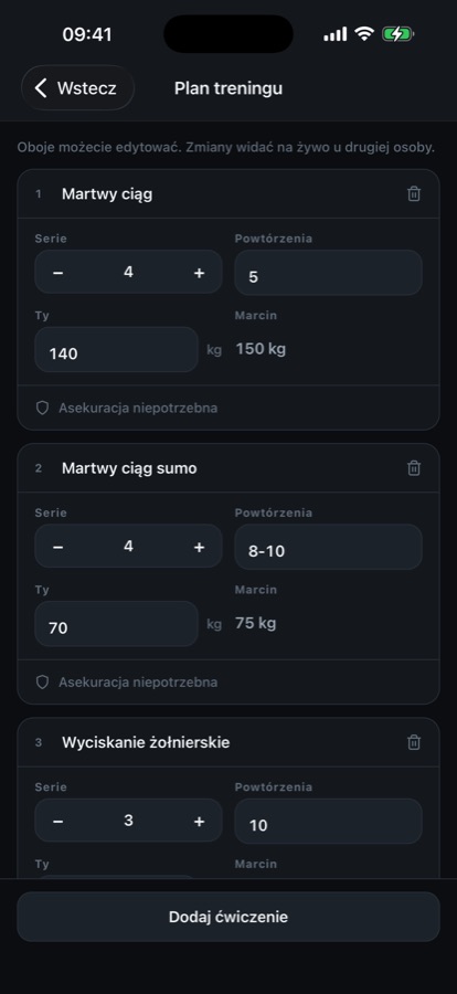 Find GymBro, plan treningu